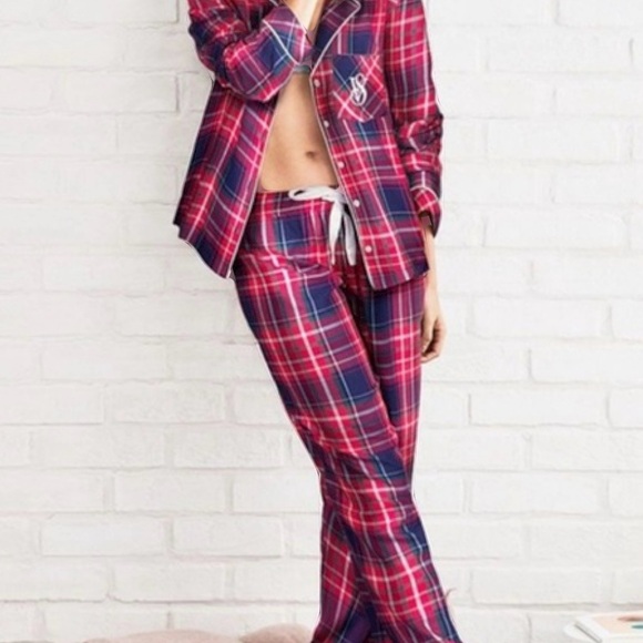 Victoria's Secret Other - Victoria Secret Small Plaid Button Up Long Sleeve and Pants PJ Set, Size Small